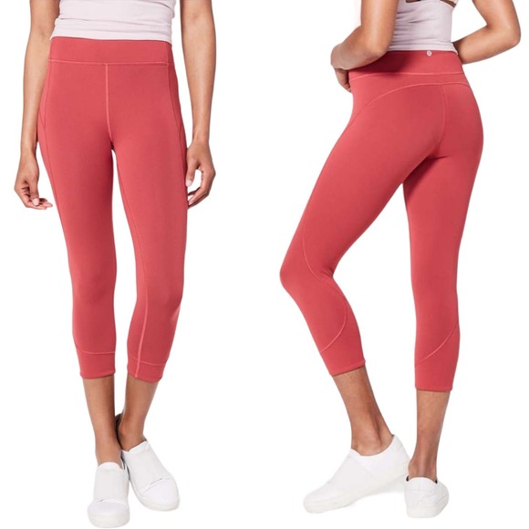 Lululemon In Movement Crop 19" High Rise Leggings In Vintage Rose Size 12 - Picture 1 of 9